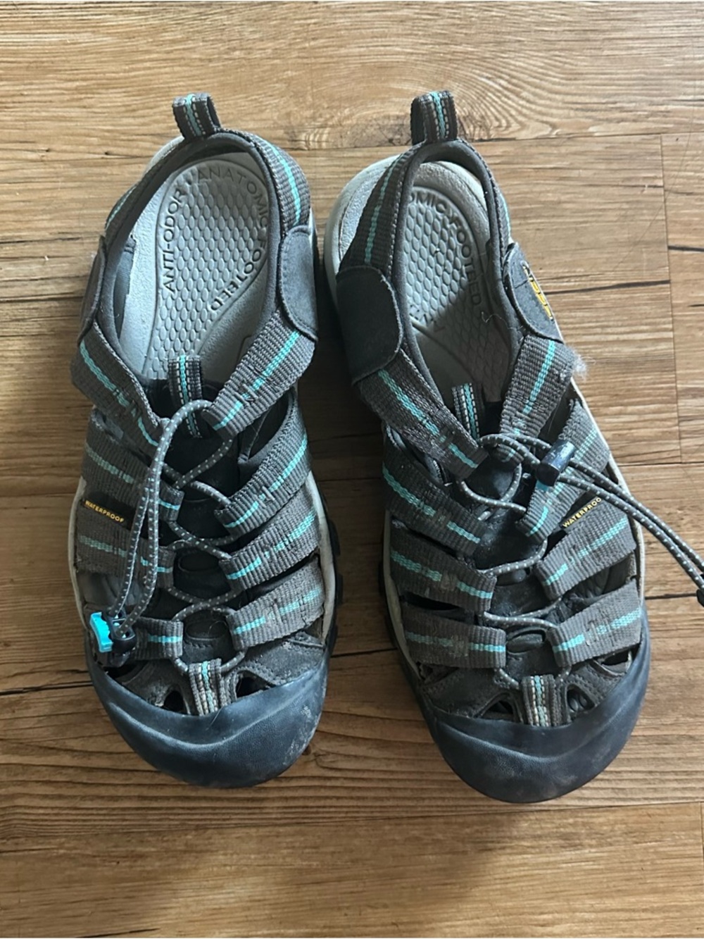 KEEN Waterproof Outdoor Sandals - Gray with Teal Accents